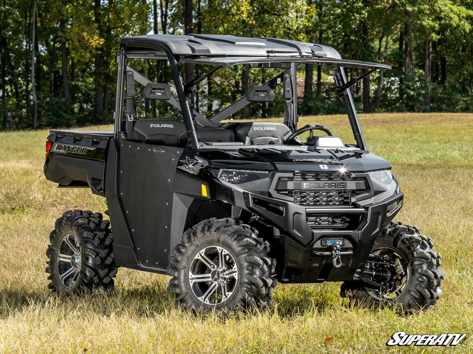 Polaris Ranger XP Kinetic MaxDrive Power Flip Glass Windshield - With Wiper - Image 3