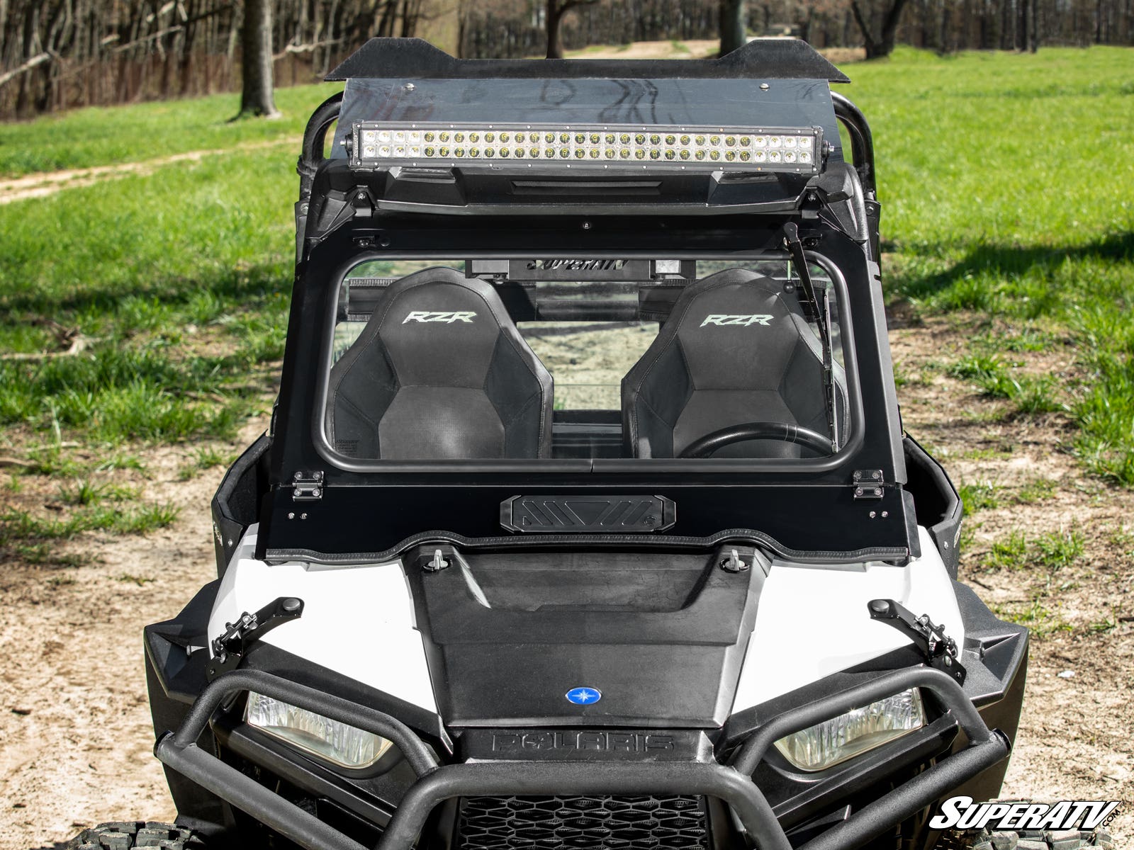 Polaris RZR 900 Flip Down Glass Windshield - Image 2