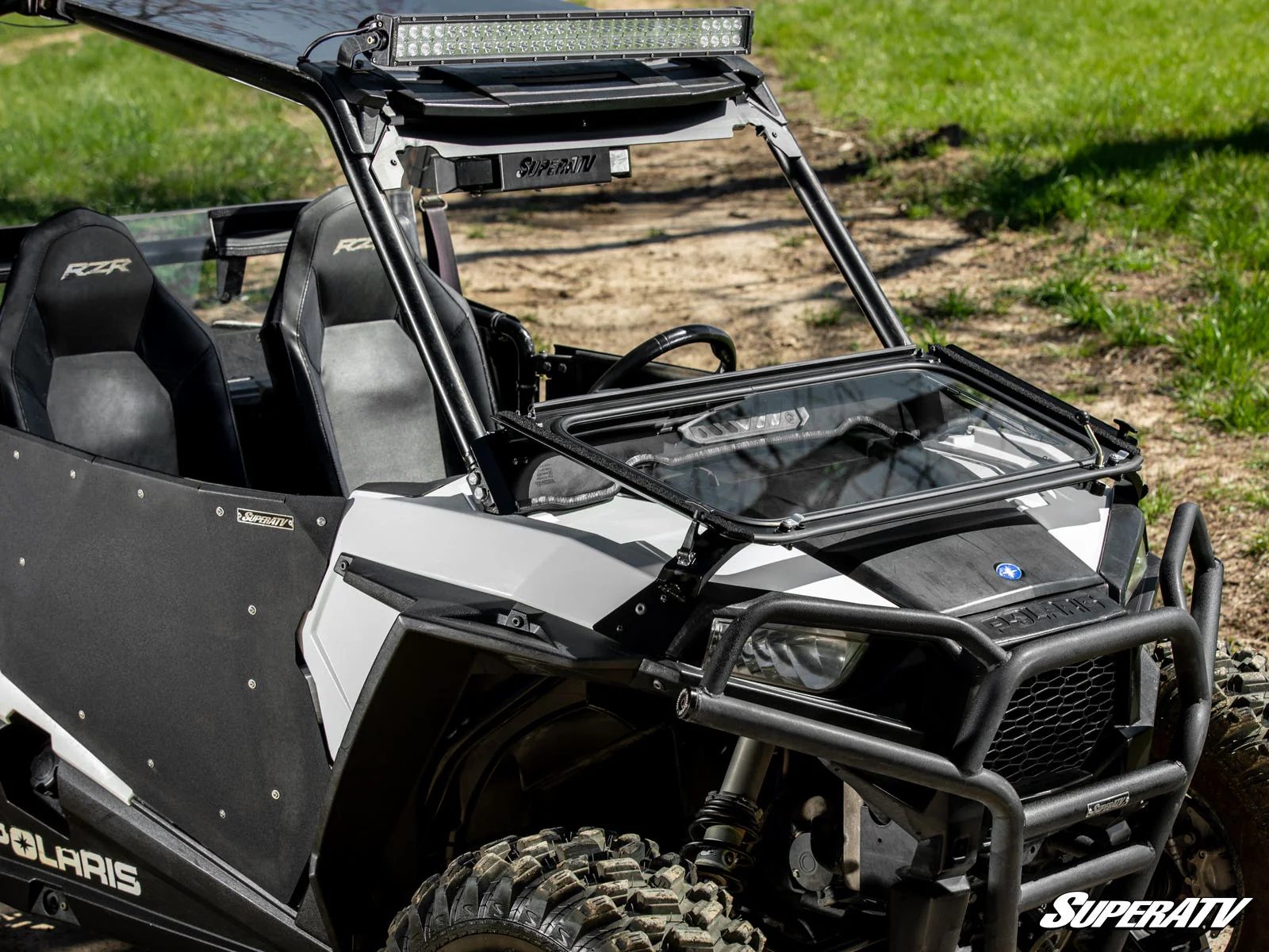 Polaris RZR S 1000 Flip Down Glass Windshield - Image 3