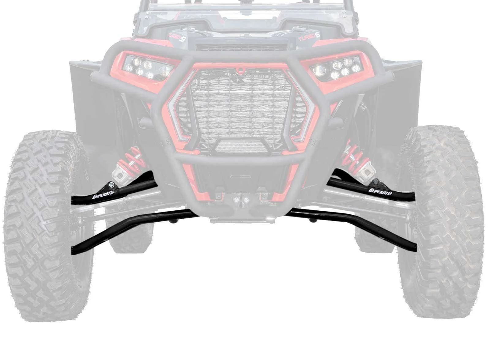Polaris RZR Turbo S High Clearance 1.5in. Offset A-Arms (Chromoly) - Black - Keller Ball Joints Installed