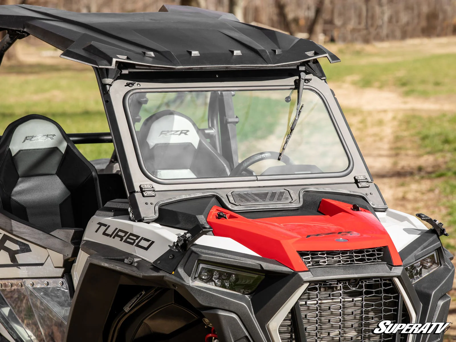 Polaris RZR XP 1000 Flip Down Glass Windshield - 2019-2023 - Image 2