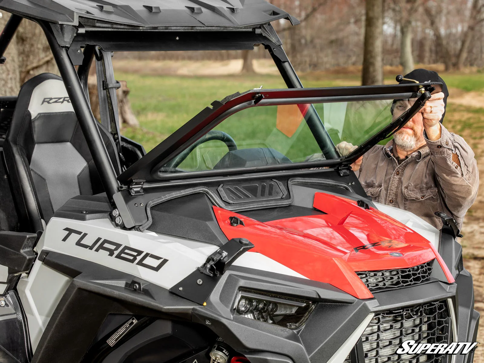 Polaris RZR XP 1000 Flip Down Glass Windshield - 2019-2023 - Image 3