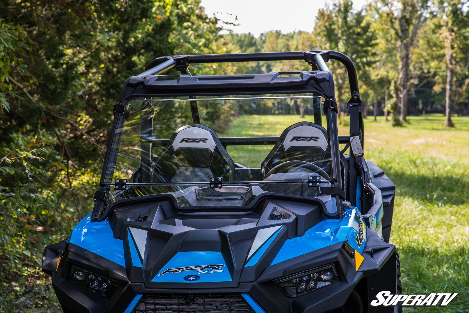 Polaris RZR XP 1000 Fold Down Windshield - Clear; Scratch Resistant - Image 3