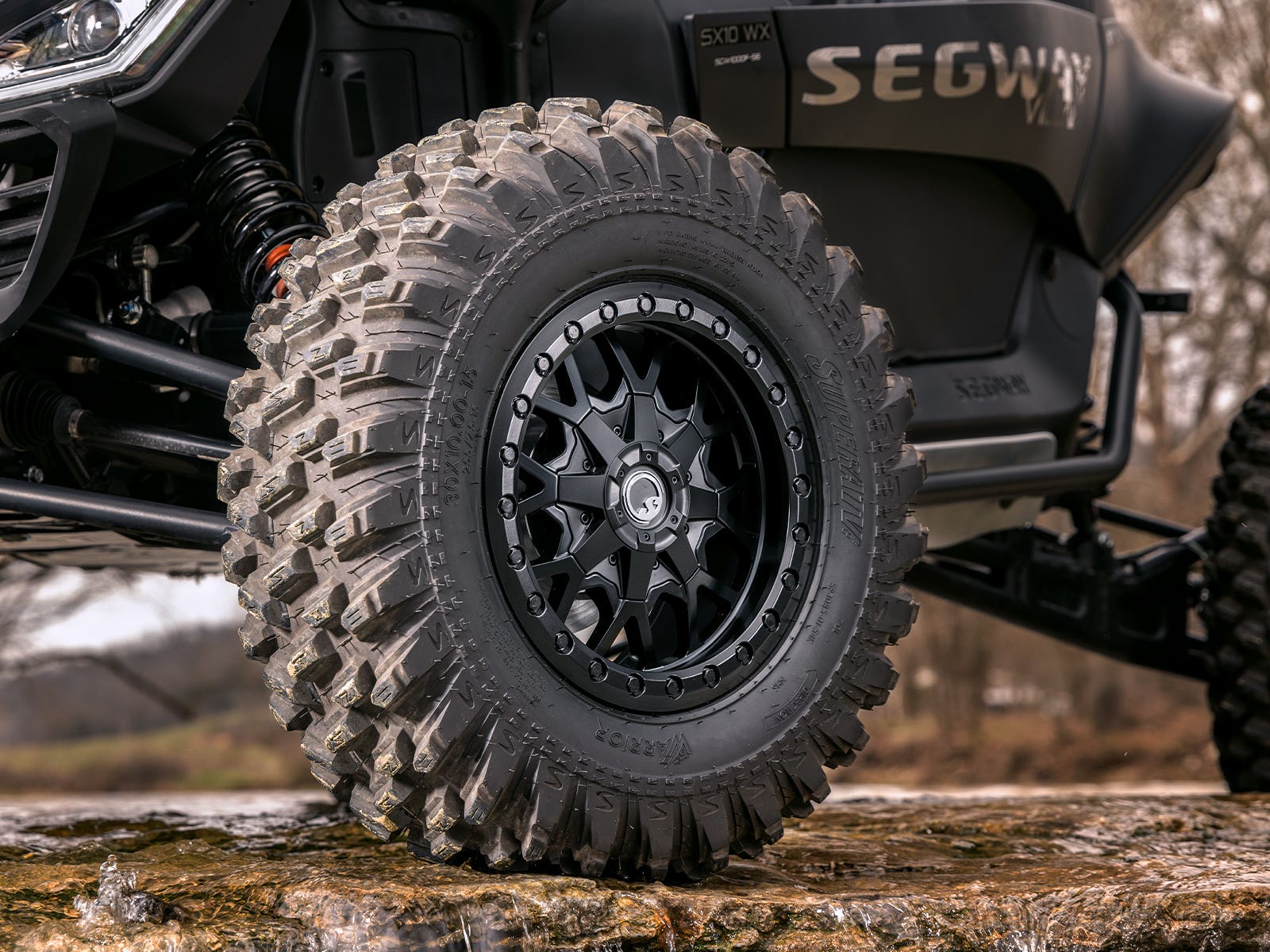 Standard XT Warrior Tires 30x10x15 on 15x10 Assault Industries Hellfire Matte Titanium Wheels 4/136 Pattern - Image 3