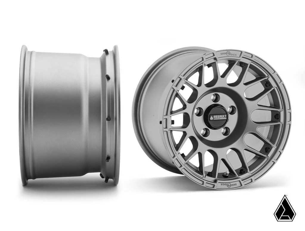 Standard XT Warrior Tires 35x10x15 on 15x10 Assault Industries Hellfire Matte Titanium 4/156 Pattern - Image 2