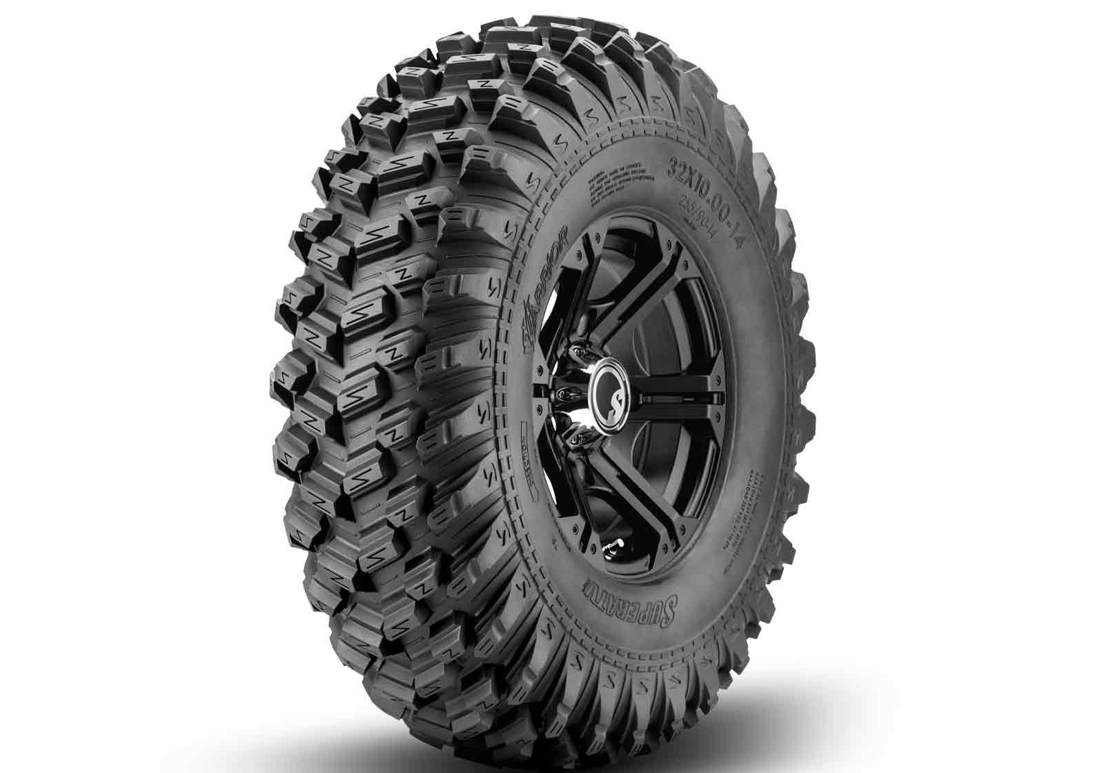 Sticky XT Warrior Tires 34x10x14 on 14x7 Bandit H-Series Black Wheels 4/156 Pattern