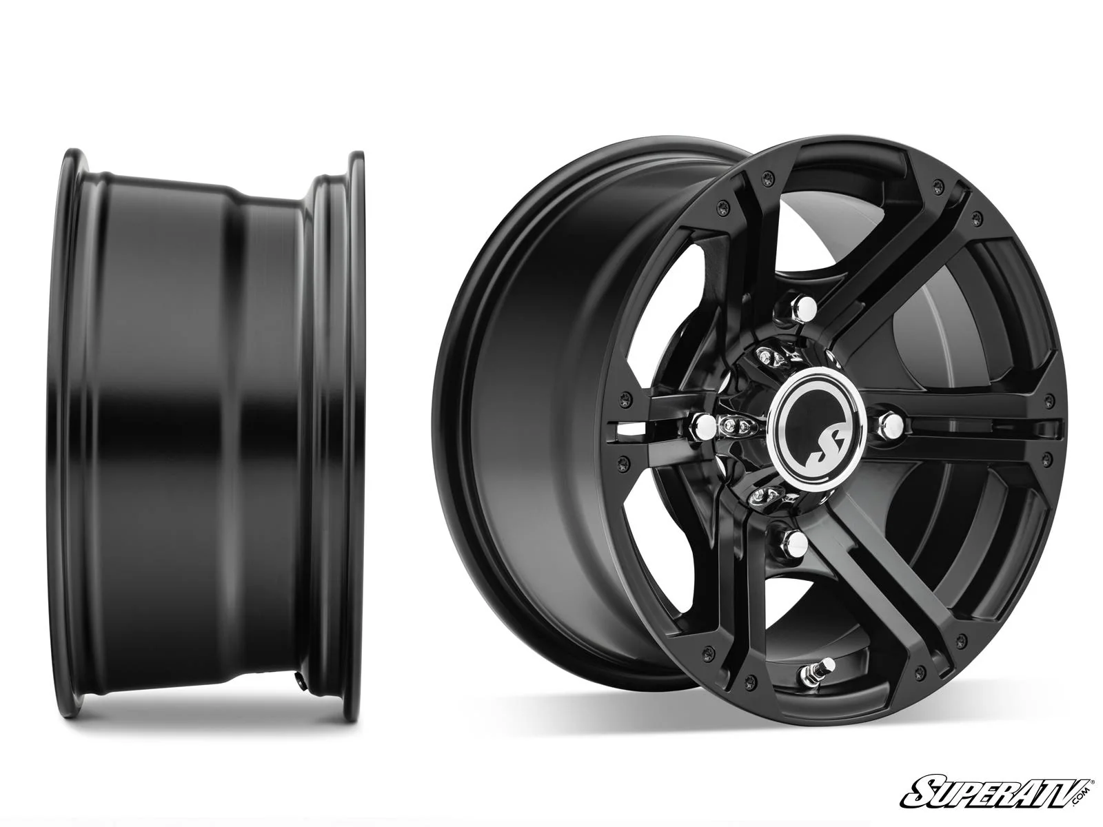 Sticky XT Warrior Tires 34x10x14 on 14x7 Bandit H-Series Black Wheels 4/156 Pattern - Image 3