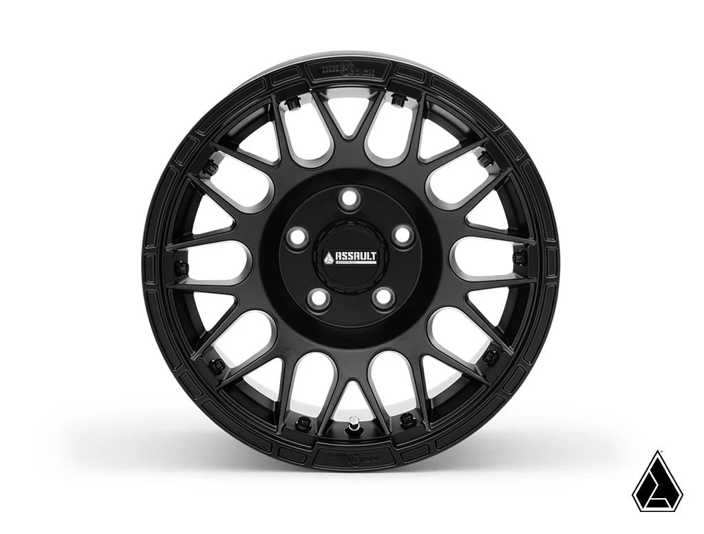 Sticky XT Warrior Tires 35x10x15 on 15x10 Assault Industries Hellfire Satin Black Wheels - Image 3