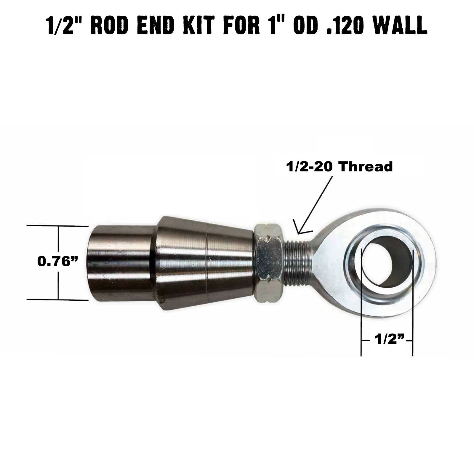 Sway Bar Link Fab Kit -  1/2" Chromoly Heim - 1" OD Tubing - Image 4