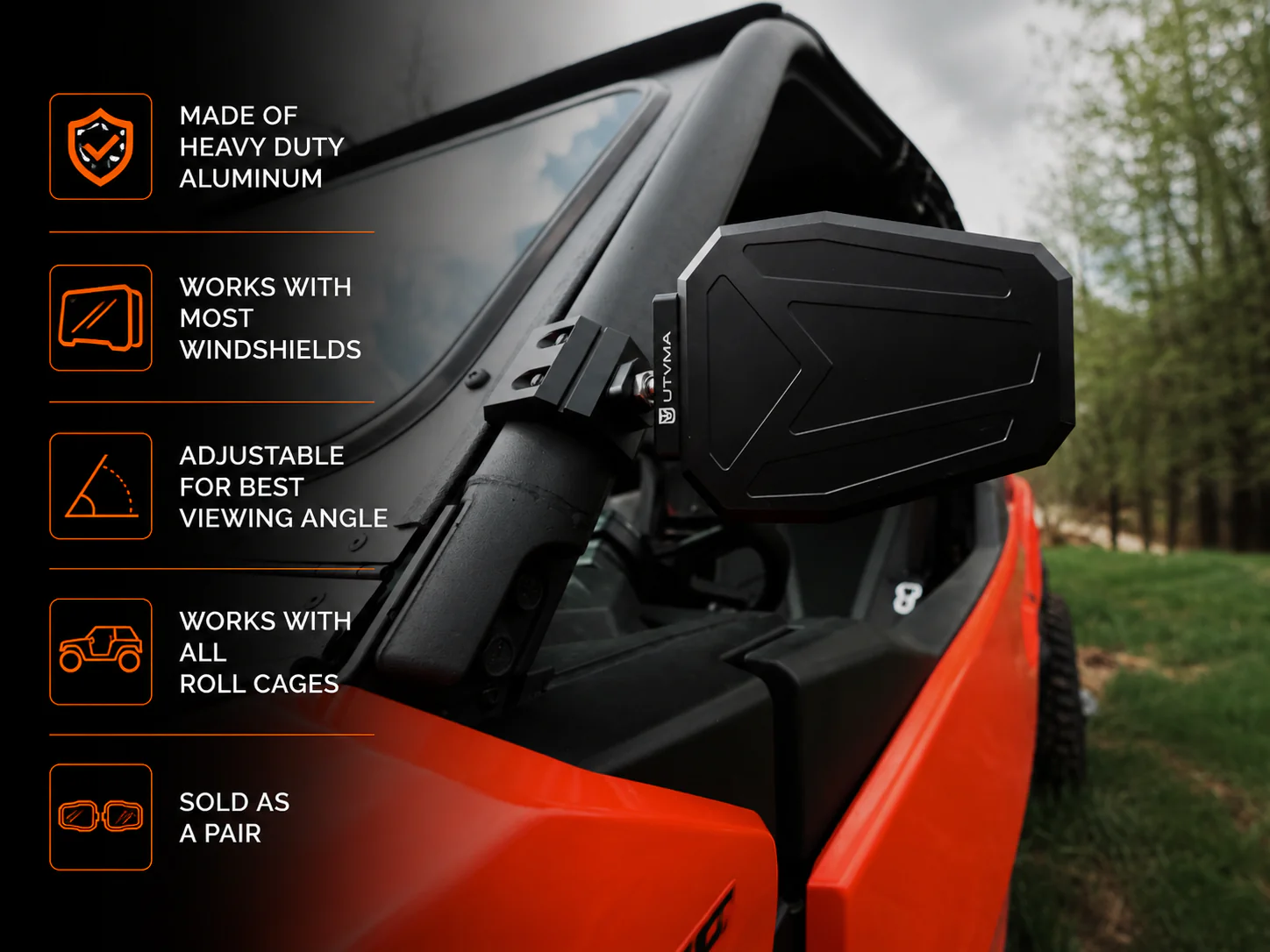 UTVMA Side View Mirrors - Image 4