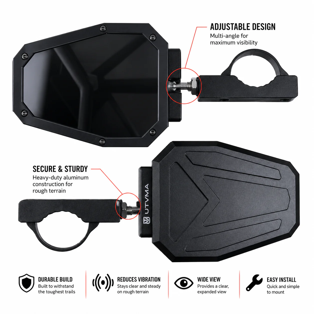 UTVMA Side View Mirrors - Image 5