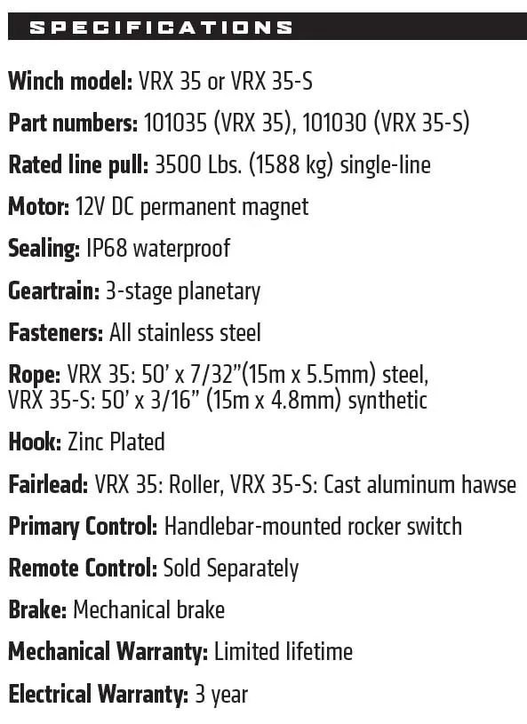 Warn VRX 3500 LBS Winch - Powerfull Pull + Waterproof Design (2024) - Image 4