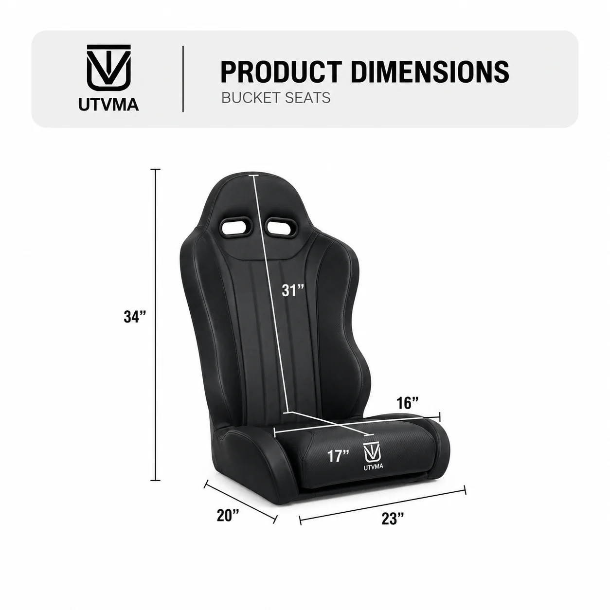 UTV Mountain Accessories "Weekender" Series Front Suspension Bucket Seats for RZR 900 (2011-2023) - Image 9