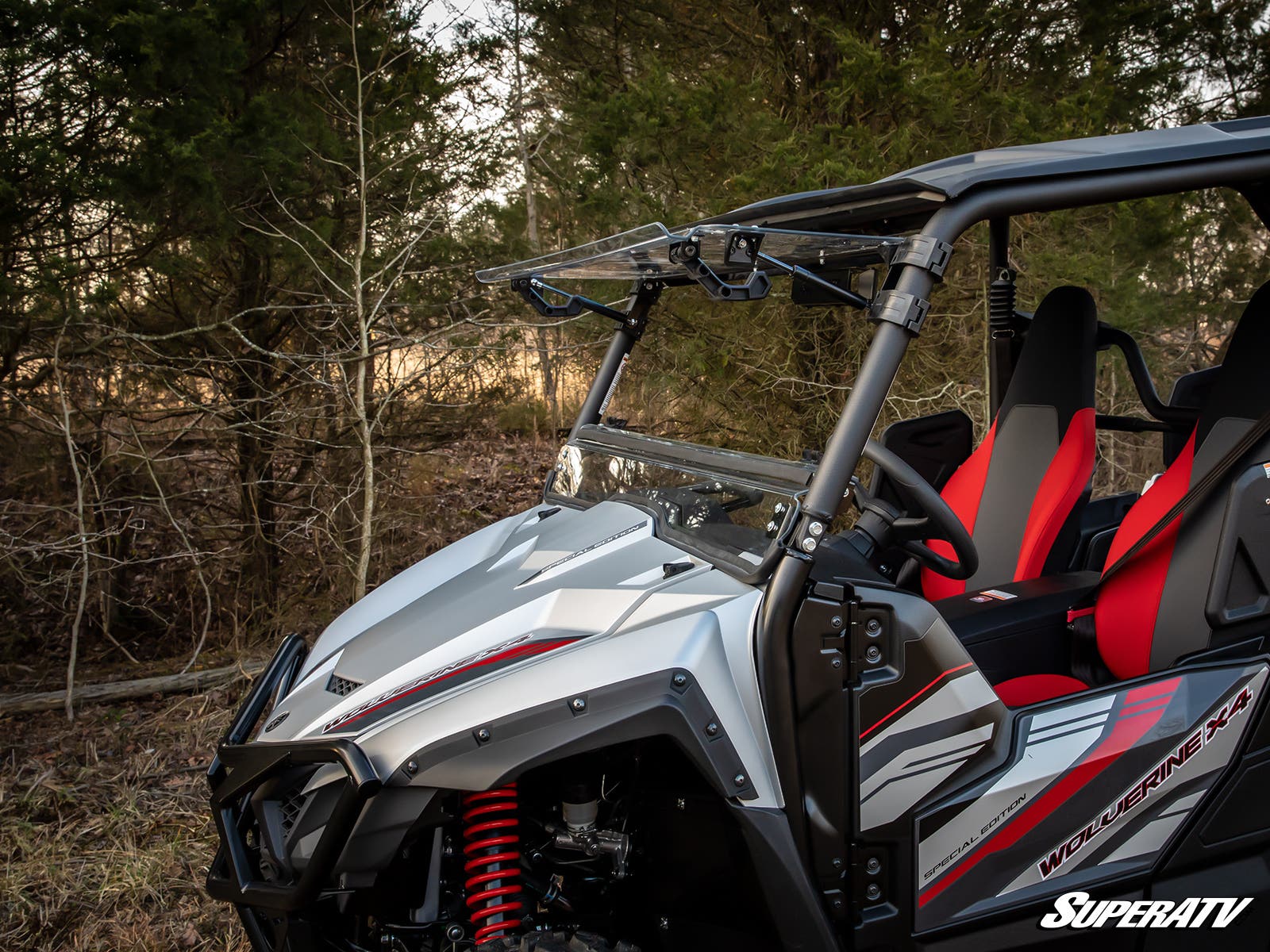 SuperATV Yamaha Wolverine X2 850 Scratch-Resistant Flip Windshield - Image 3