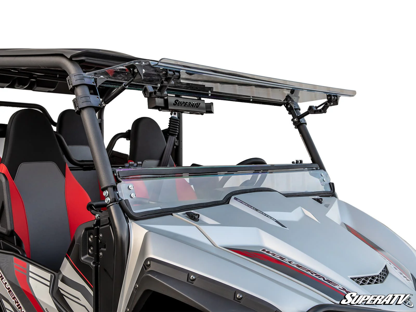 SuperATV Yamaha Wolverine X4 850 Scratch-Resistant Flip Windshield